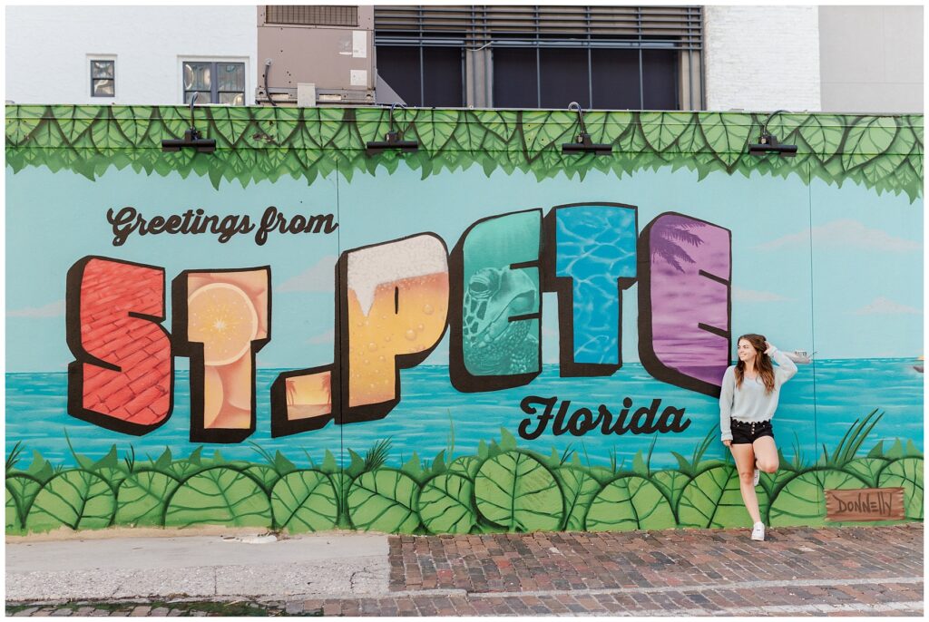 Madison St. Pete Mural | Senior Portraits in Downtown St. Petersburg, Florida captured by Amanda Dawn Photography