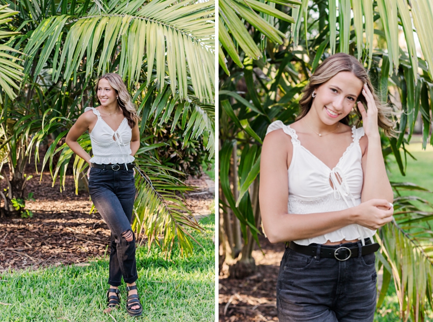 Riley Palm Fronds | Senior Portraits in Downtown St.Petersburg, Florida captured by Amanda Dawn Photography