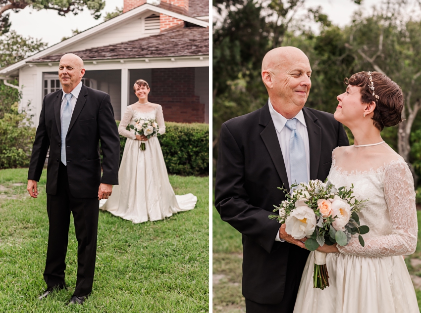 Father daughter first look at Selby Gardens by Amanda Dawn Photography