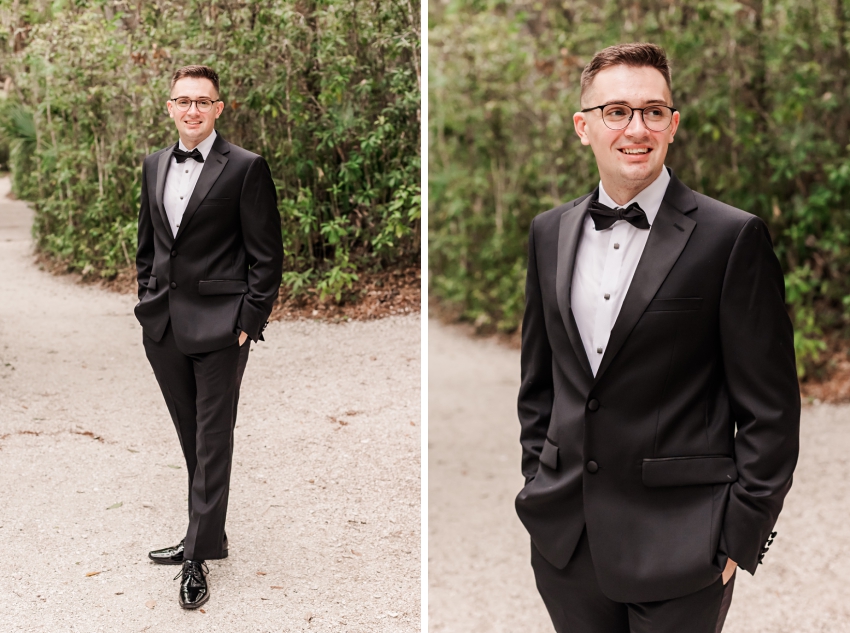 Groom portraits at Selby Gardens by Amanda Dawn Photography