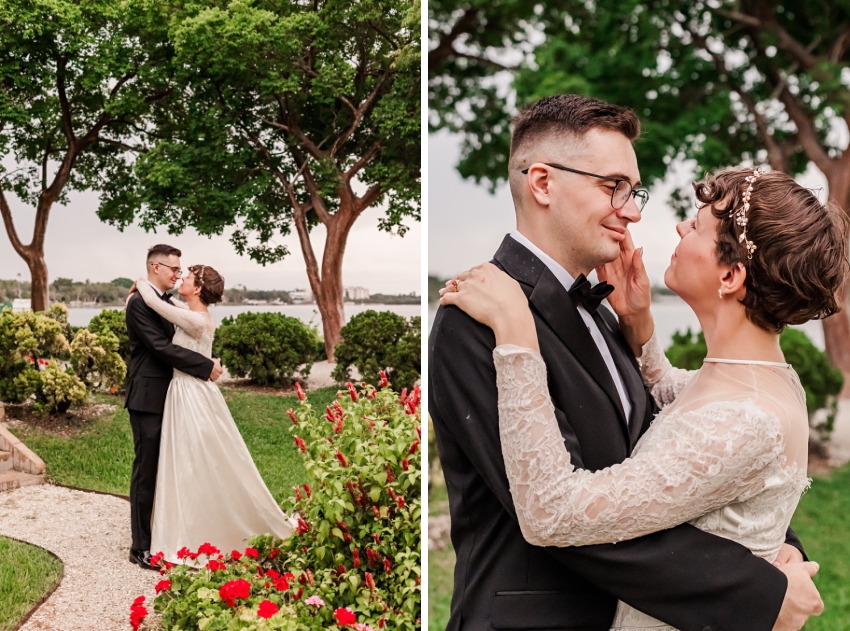 Rainy wedding portraits at Selby Gardens by Amanda Dawn Photography