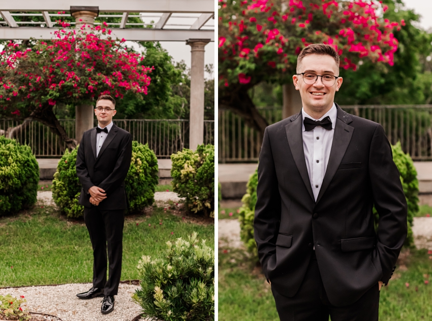 Groom's portraits at Selby Gardens by Amanda Dawn Photography