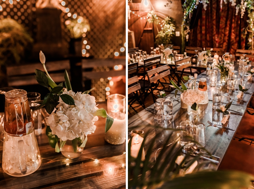Reception details at the garden room cafe at Shoogie Boogies by Amanda Dawn Photography