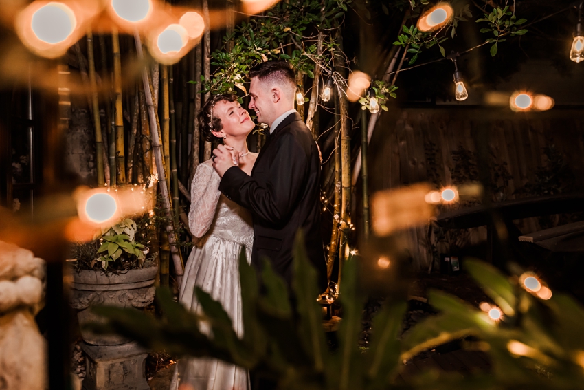 Bride and groom first dance at the garden room cafe at Shoogie Boogies by Amanda Dawn Photography