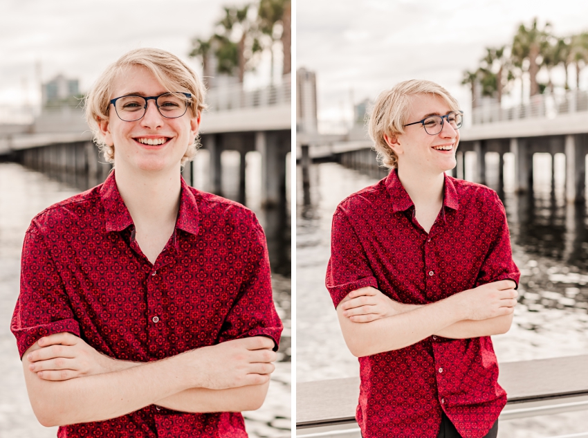 St. Pete Pier View | Senior Portraits in Downtown St. Petersburg, Florida captured by Amanda Dawn Photography